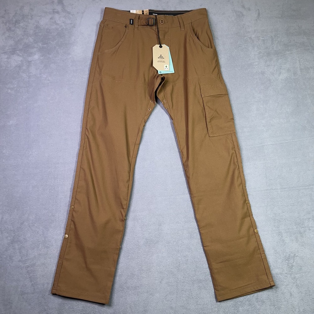 PrAna Stretch Zion Slim Pant II Mens 28x30 Nylon Sepia Brown Hiking Outdoor NWT